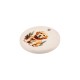 Colgante de cerámica redondo con perrito navideño, 39 mm/6 mm, Ø 3 mm