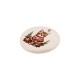 Pendentif Rond en Céramique avec Chat de Noël 39 mm/6 mm Ø 3 mm