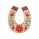Pendentif en Plexiglas en forme de Fer à Cheval et de Fleurs 51 x 60 mm / 3 mm Ø 3 mm