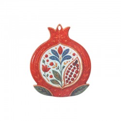 Pendentif en plexiglas « Grenade et Fleurs » 50 x 60 mm. Ø 1,8 x 3 mm