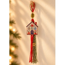 Colgante De Acrílico Plexi: Casa Con Flores, 54 x 59 mm / 3 mm, Ø 3 mm