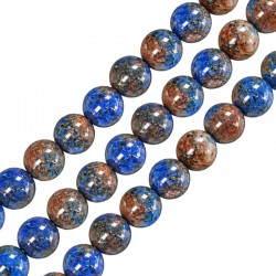  Νεφρίτης Χάντρα Στρογγυλή Μπλε 8mm Ø~1.4mm (~47τμχ)