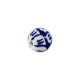 Enameled Ceramic Bead Round with Leaves 10mm