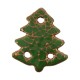 Enameled Ceramic Pendant Bronze Christmas Tree 44x50mm