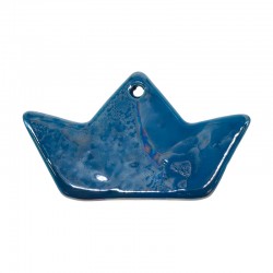 Pendentif Bateau en Céramique Émaillée 68 x 39 mm