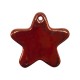 Enameled Ceramic Pendant Star Dark Red 50mm