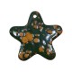 Enameled Ceramic Pendant Star Green 50mm