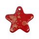 Enameled Ceramic Pendant Star Red 50mm