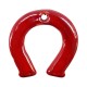 Enameled Ceramic Pendant Red Horseshoe 48x53mm