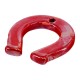 Enameled Ceramic Pendant Red Horseshoe 48x53mm