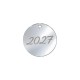 Plexi Acrylic Lucky Pendant Round "2027" 25mm Ø2mm