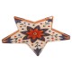 Colgante de Acrílico Plexi: Estrella con Flores, 64 x 57 mm / 3 mm, Ø 1,7 x 3 mm