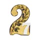Figura Decorativa de Madera «Suerte 27» con Ramas de Olivo 86 x 130 mm/17 mm