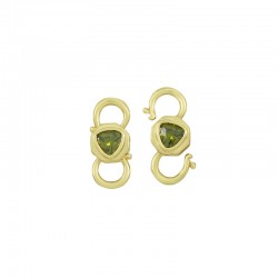 Fermoir en Laiton avec Zircone 19 x 8 mm