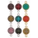 Enameled Zamak Charm Round Cross & Saint Figure 10mm