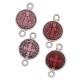 Enameled Zamak Charm Round Cross & Saint Figure 10mm