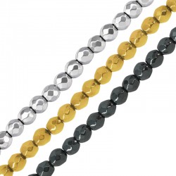 Αιματίτης Χάντρα Πολυεδρική 4mm Ø1.1mm (~40τμχ)