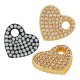 Ciondolo a Cuore in Ottone con Zirconi 10X14 Mm/2 mm