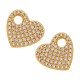 Ciondolo a Cuore in Ottone con Zirconi 10X14 Mm/2 mm