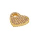 Zircon Brass Charm Heart 10x14mm/2mm