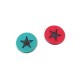 Plexi Acrylic Cabochon  Round Pendant with Engraved Star 15mm