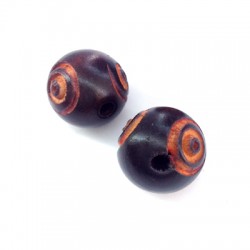 Wooden Bead Carved 18.5mm