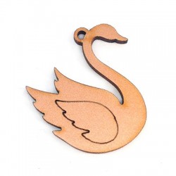 Wooden Pendant Swan 34x40mm
