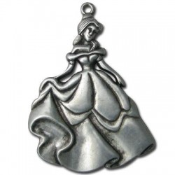 Pendentif Princesse en Métal/Zamac, 44x65mm