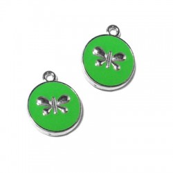 Metal Zamak Cast Charm Butterfly with Enamel 14mm