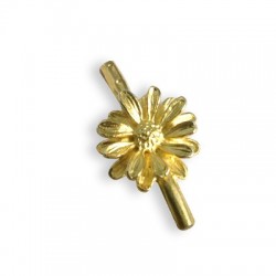 Cierre de Metal Latón para Cordón-Caucho con Agujero Flor 14x25mm