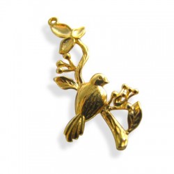 Colgante de Metal Latón Pájaro 15x28.5mm