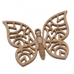 Wooden Pendant Butterfly 68x55mm
