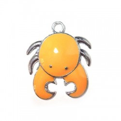 Colgante de Metal Zamak Cangrejo Esmaltado 22x26mm