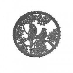 Brass Laser Cut Filigree Round with Birds 53mm