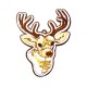 Wooden Pendant Deer 93x75mm