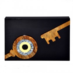 Plexi Acrylic Lucky Deco Rectangular w/Key &Evil Eye140x97mm