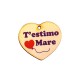 Ξύλινο Μοτίφ Καρδιά "T'estimo Mare" 35x39mm