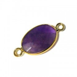 Brass Oval Setting 13x18mm With Amethyst Stone