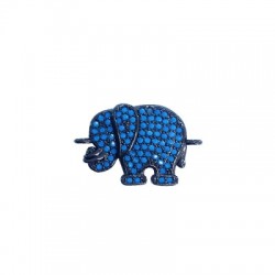 Intercalaire éléphant en Métal/Laiton avec Zircons 15x13mm