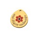 Wooden Pendant ''Από Μάρτη Καλοκαίρι" Flower 27x30mm