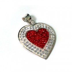 Charm in Argento 925 Cuore con Swarovski 15mm