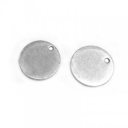 Colgante de Metal Latón Chapa Redonda 15mm(grosor 1mm/Ø1,2mm)