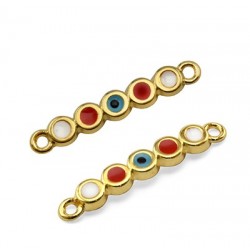 Zamak Bar Connector Round w/ Enamel 24x5mm