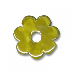 Ceramic Pendant Flower Daisy w/ Colorful Enamel 30mm (Ø7mm)