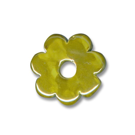 Ceramic Pendant Flower w/ Enamel 30mm (Ø7mm)
