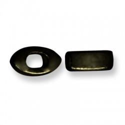 Enamel-Glazed Multi Color Ceramic Slider Eye for Regaliz Leather 10mm (Ø 11x8mm)