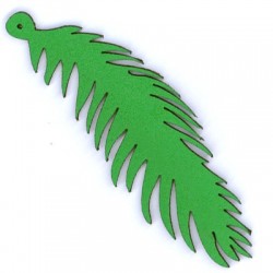 Colgante Pluma de Cuero 30x90mm