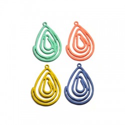 Zamak Rubber Effect Pendant Drop 24x34mm