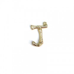 Brass Pendant Letter "J" 11x21mm