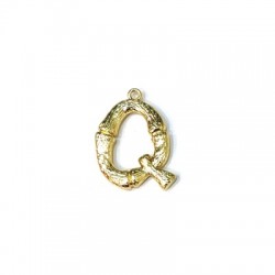 Brass Pendant Letter "Q" 20x21mm